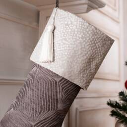 Luxury Damask Christmas Stockings in Shades Of Silver - thumbnail 3