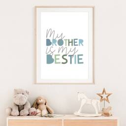 Brothers Print, Big Bro Lil Bro, Brother Quote, Gift, Boys Bedroom Prints, Siblings Wall Art, Nursery Art - thumbnail 2