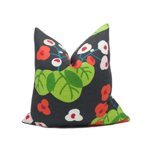 Schumacher - Saku Soft Black Traditional Japanese Cherry Blossom Designer Cushion Cover Handmade Throw Pillow Home D??cor - image 1