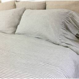 Linen Bed Cover With Waterfall Ruffles, 80+ Choices, Custom Made - thumbnail 2