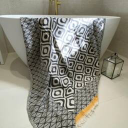Throw Blanket, Gift Handwoven Throw, Sofa Blanket, Nordic, Turkish Cotton, Cozy Bed Fairtrade Leo Design - thumbnail 2