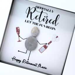 Personalised Pebble Art Retirement Gift Handmade Colleague Leaving Present - thumbnail 2