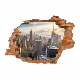 146 Wall Tattoo New York Manhattan - Hole in The Wall 6 Sizes Big Apple Mural Teenager Youth Room Decoration - thumbnail 1