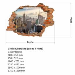 146 Wall Tattoo New York Manhattan - Hole in The Wall 6 Sizes Big Apple Mural Teenager Youth Room Decoration - thumbnail 2