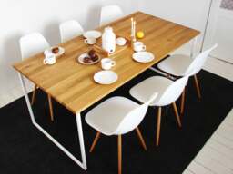 Dining Table Basic Tre. Handmade Modern Scandinavian Furniture. Room & Kitchen Tables. Solid Oak Wood & Steel High Quality - thumbnail 1