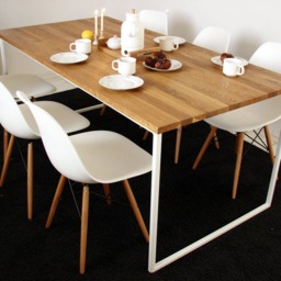 Dining Table Basic Tre. Handmade Modern Scandinavian Furniture. Room & Kitchen Tables. Solid Oak Wood & Steel High Quality - thumbnail 2
