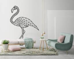 Geometric Flamingo Wall Decal Modern Animal Outline Art - thumbnail 1