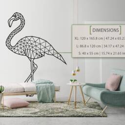 Geometric Flamingo Wall Decal Modern Animal Outline Art - thumbnail 2