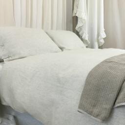 Natural Linen Ticking Striped Duvet Cover With Tie Closures - Bedding, Washed Linen, Soft Queen Duvet Cover, King - thumbnail 2