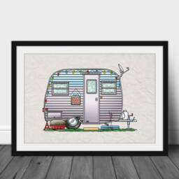 Serro Scotty Canned Ham - Travel Trailer Camper Van Vanlife Happy Print Whimsical Wall Decor Glamping - thumbnail 3