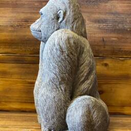 Stone Garden Large Silverback Gorilla Monkey Chimp Ape Statue Gift Ornament - thumbnail 3