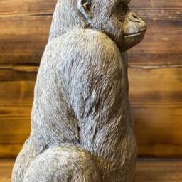 Stone Garden Large Silverback Gorilla Monkey Chimp Ape Statue Gift Ornament - thumbnail 4