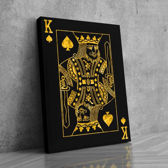 Gold King Of Spades Canvas Art - Motivational Wall Decor - image 1