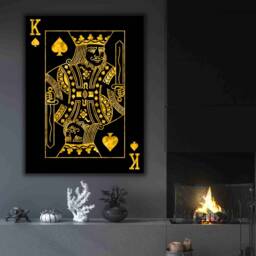 Gold King Of Spades Canvas Art - Motivational Wall Decor - thumbnail 2