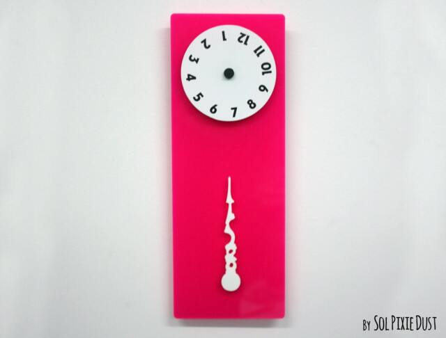 stable Hand, Rotating Numbers - Pink Wall Clock - image 1