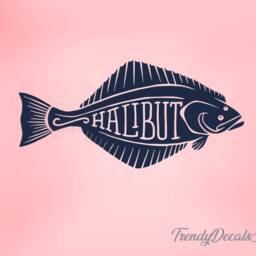 Halibut Decal, Fishing Decal, Sticker, Vinyl Tackle Box Sticker, Car Window Boat Decal - thumbnail 2