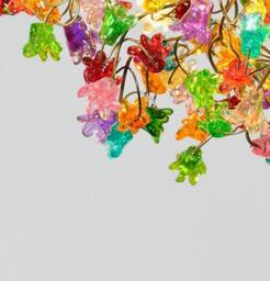 Rainbow Flower Ceiling Lamp Handmade Resin Lighting Fixture - thumbnail 2
