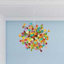 Rainbow Flower Ceiling Lamp Handmade Resin Lighting Fixture - thumbnail 4