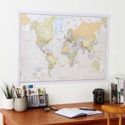 Classic World Map - Home Decor, Bedroom, World Wall Map, Living Room, Gift For Him, Her, Push Pin Free Shipping - thumbnail 2