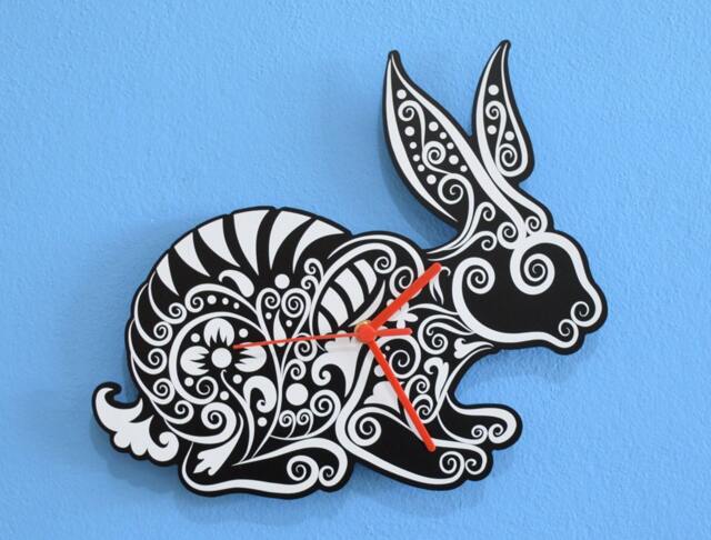 Tribal Rabbit - Wall Clock - image 1