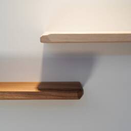 Walnut Wood Entryway Shelf, Wall Mounted Key Hanger, Magnetic Organizer - thumbnail 4