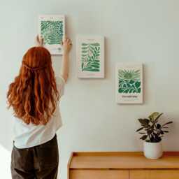 Canvas Set Of 3 - A Green Leaves & Plants in Various Shapes, Large Wall Art, Flowers Decor - thumbnail 3