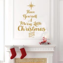 Christmas Tree Vinyl Wall Decal - Holiday Quote Decor - thumbnail 2