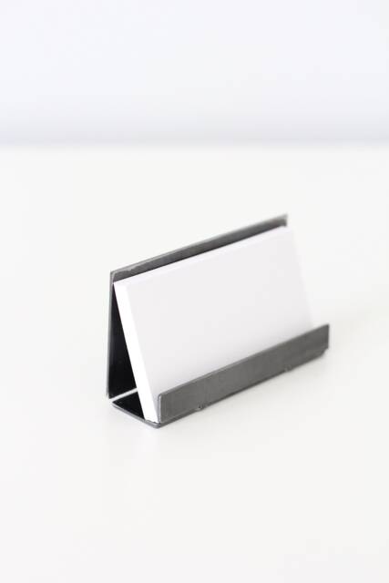 Modern Metal Business Card Holder For Desk - Business Card Holder Office Organizer Minimal Desk Decor Modern Cards Display - image 1