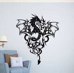 Dragon Wall Vinyl Decal Fantasy Sticker Art Decor Home Gothic Interior - 1Dra6Ws - thumbnail 1