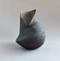 Ceramic Cat Sculpture, Gray Cat, Christmas Present, Original Gift, Collection, Figurine, Art & Raku Pets