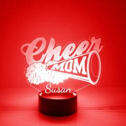 Light Up Cheer Mom, Custom Engraved Night Light, Personalized Free, 16 Color Options W/Remote Control, Squad Trophy, Team Gift - thumbnail 4