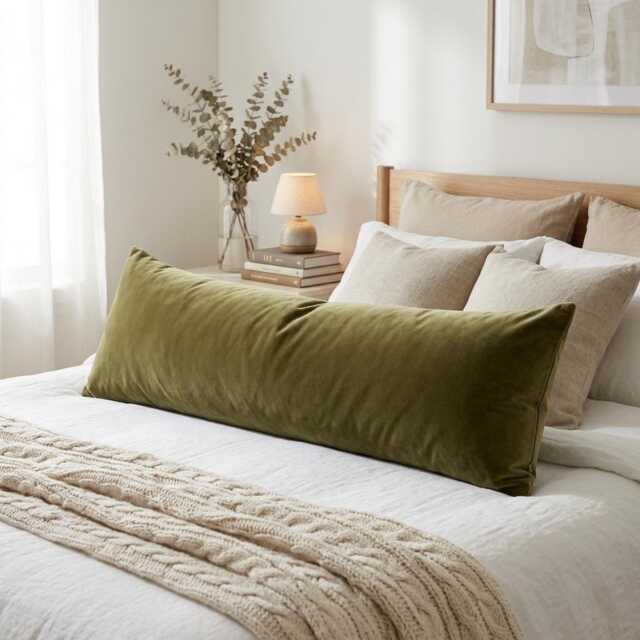 Moss Green Velvet Cushion Cover Premium Lumbar Pillow Cover All Sizes - image 1