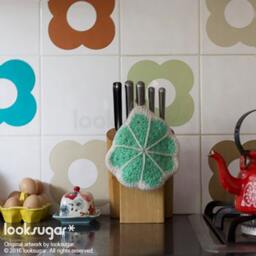 Mid Century Modern Floral Pattern Wall Decals With Wallpaper Effect - Removable Flower Decal Kitchen & Bathroom Tile . Ap0001Nf - thumbnail 2