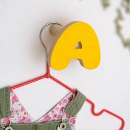 Wooden Letters Hooks For Wall, Wall Kids Room Alphabet Abc Kids Hooks, Function Room Hook, Personalize Children Rack Hanger - thumbnail 1
