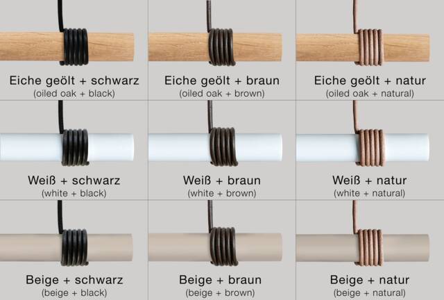 Clothes Rail - Hanging Wardrobe Beech With Sail Rope Wooden Ceiling Mounting - image 1