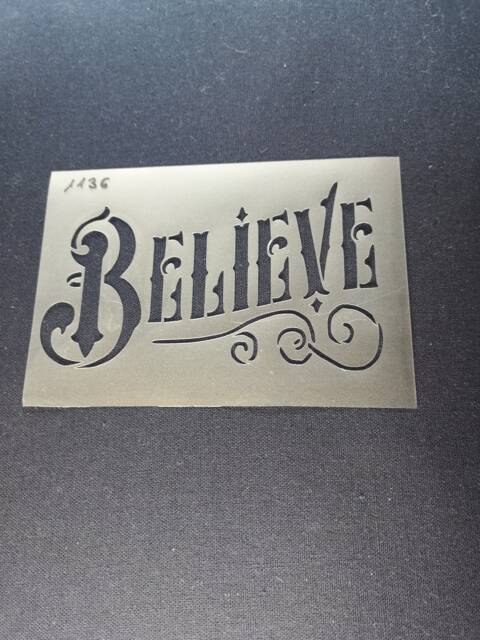 Believe Sign Stencil, Flexible, Reusable, 125Micron, Wall Decor, Home Decor, Furniture Painting, Card Making, Craft Stencil From Bitofeverythingbyb