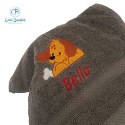 Puppy Dog Towel - Personalised Face Cloth/Hand Bath = Embroidered - thumbnail 3