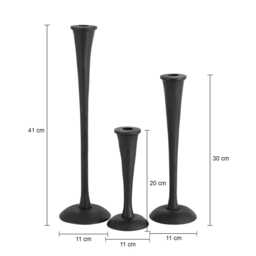 Handmade Matte Black Aluminum Candle Holder Modern Centerpiece - Set Of 3 - thumbnail 3