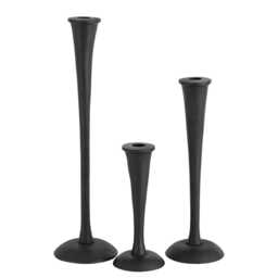 Handmade Matte Black Aluminum Candle Holder Modern Centerpiece - Set Of 3 - thumbnail 2