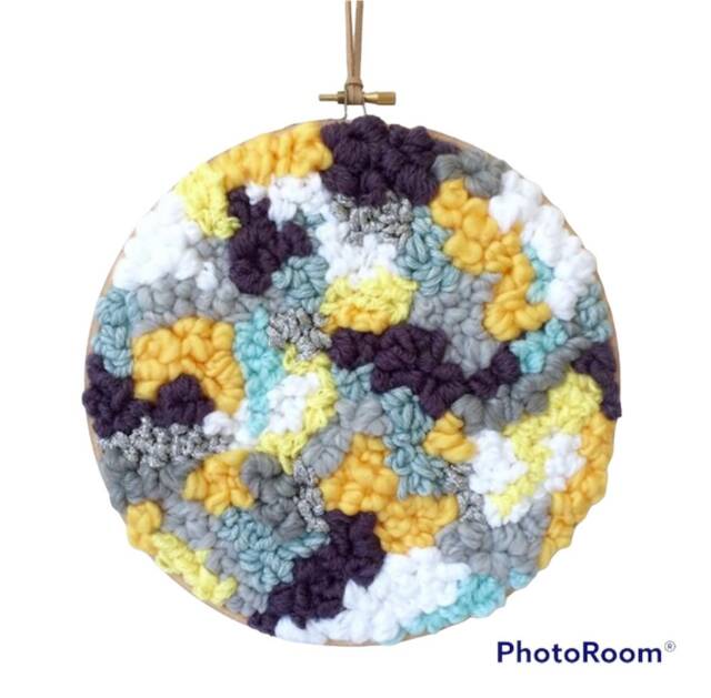 Wall Decor Hand Embroidered Hoop Art Boho Chic Abstract Hanging - image 1