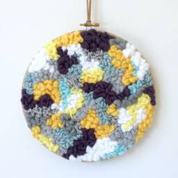 Wall Decor Hand Embroidered Hoop Art Boho Chic Abstract Hanging - thumbnail 3