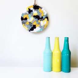 Wall Decor Hand Embroidered Hoop Art Boho Chic Abstract Hanging - thumbnail 2