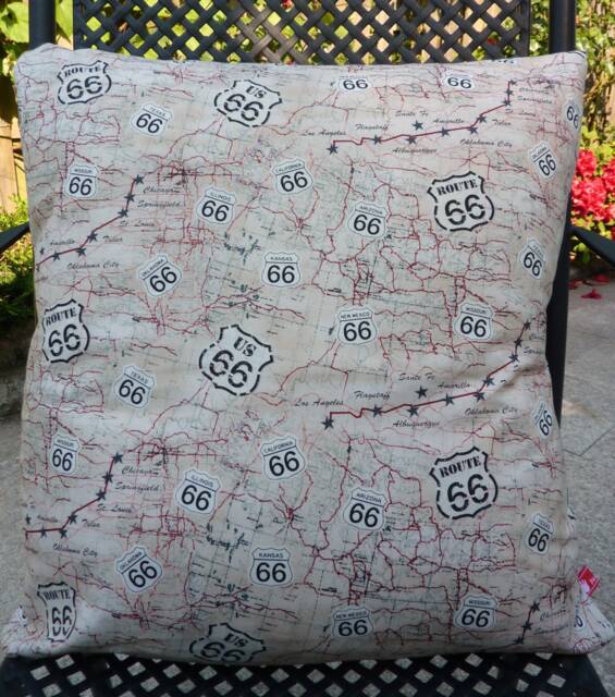 Pillowcase 50 X cm, Route 66 Globetrotter Map