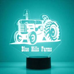 Light Up Tractor, Custom Engraved Night Light, Personalized Free, 16 Color Options With Remote Control, Table Kids Room - thumbnail 4