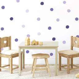 Pastel Polka Dot Wall Decals Neutral Nursery Boho Decor, 90 Fabric Stickers - thumbnail 4
