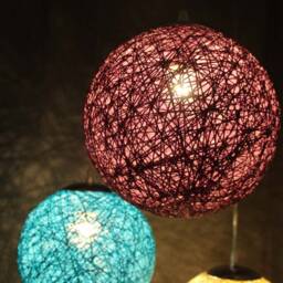 Colorful Globe Chandelier Custom Handwoven Paper Rope Pendant Lights - thumbnail 2