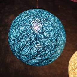 Colorful Globe Chandelier Custom Handwoven Paper Rope Pendant Lights - thumbnail 3