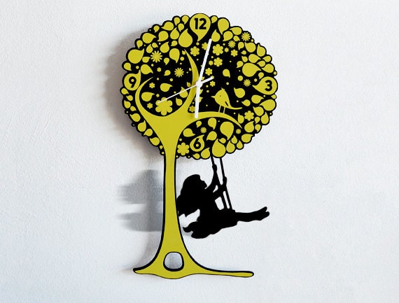 Swinger Girl On A Tree - Pendulum Wall Clock - image 1