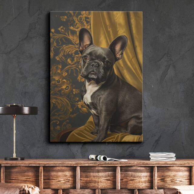 French Bulldog Dog Pet Abstract Framed Poster Print & Canvas Wall Decor Art Painting Bedroom Home Living Room Funny Animal Lover Gift - image 1