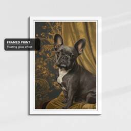 French Bulldog Dog Pet Abstract Framed Poster Print & Canvas Wall Decor Art Painting Bedroom Home Living Room Funny Animal Lover Gift - thumbnail 3